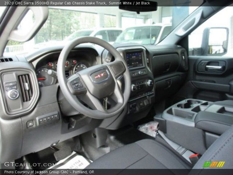 Summit White / Jet Black 2020 GMC Sierra 3500HD Regular Cab Chassis Stake Truck