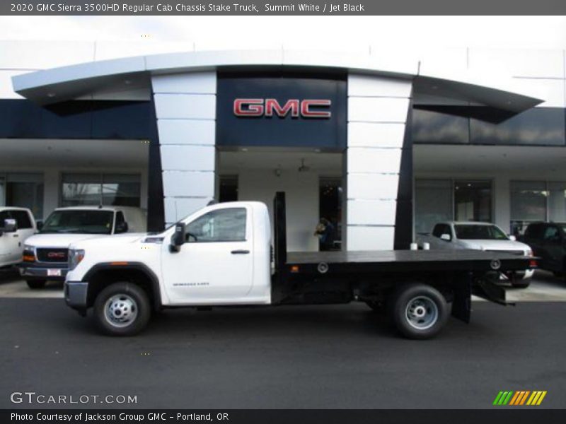 Summit White / Jet Black 2020 GMC Sierra 3500HD Regular Cab Chassis Stake Truck