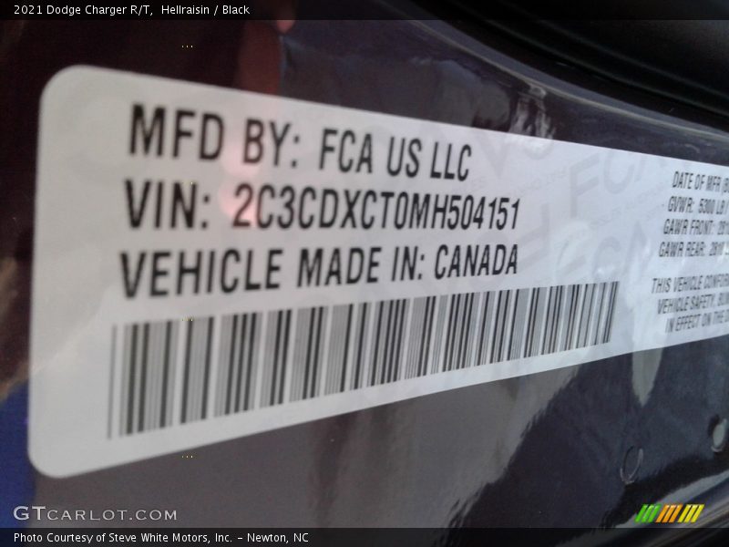 Hellraisin / Black 2021 Dodge Charger R/T