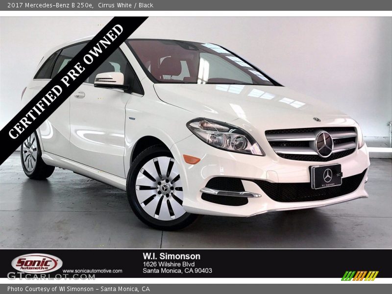 Cirrus White / Black 2017 Mercedes-Benz B 250e