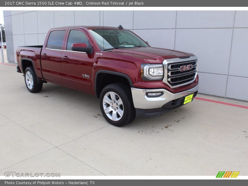 Crimson Red Tintcoat / Jet Black 2017 GMC Sierra 1500 SLE Crew Cab 4WD