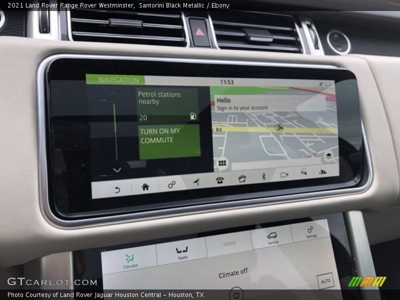 Navigation of 2021 Range Rover Westminster