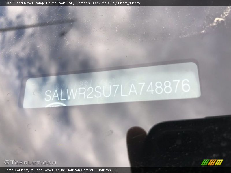 Santorini Black Metallic / Ebony/Ebony 2020 Land Rover Range Rover Sport HSE