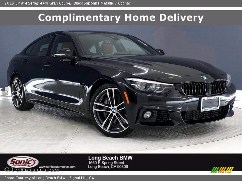 Black Sapphire Metallic / Cognac 2019 BMW 4 Series 440i Gran Coupe
