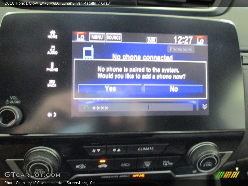 Lunar Silver Metallic / Gray 2018 Honda CR-V EX-L AWD
