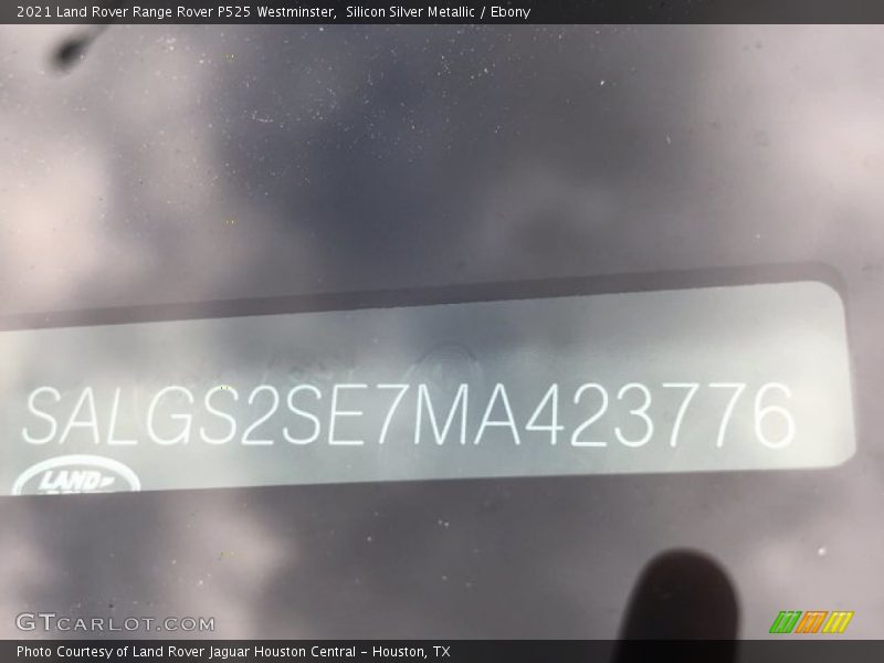Silicon Silver Metallic / Ebony 2021 Land Rover Range Rover P525 Westminster