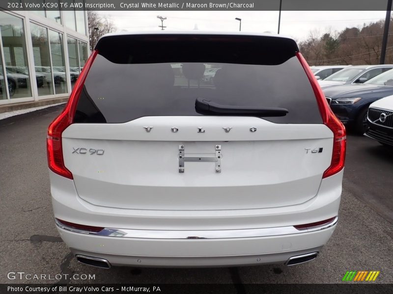 Crystal White Metallic / Maroon Brown/Charcoal 2021 Volvo XC90 T6 AWD Inscription