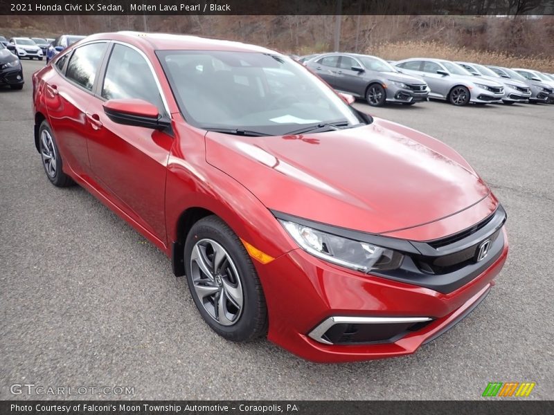 Molten Lava Pearl / Black 2021 Honda Civic LX Sedan