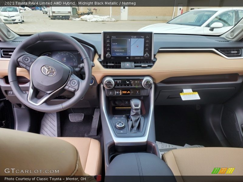 Midnight Black Metallic / Nutmeg 2021 Toyota RAV4 Limited AWD Hybrid