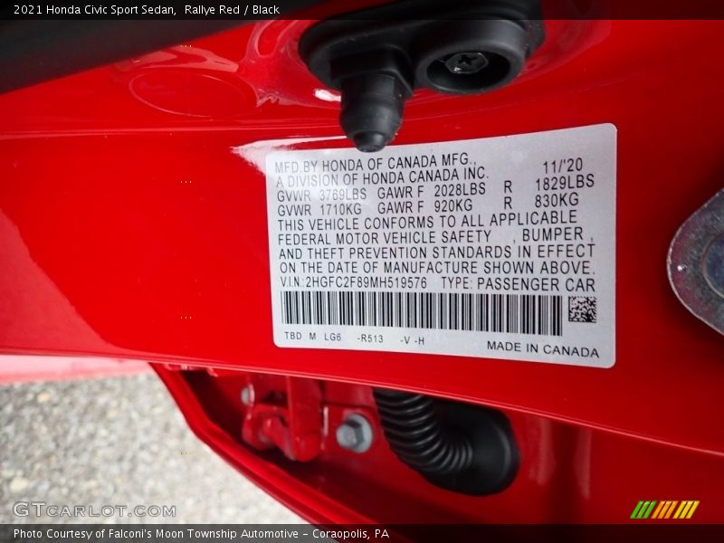 Rallye Red / Black 2021 Honda Civic Sport Sedan