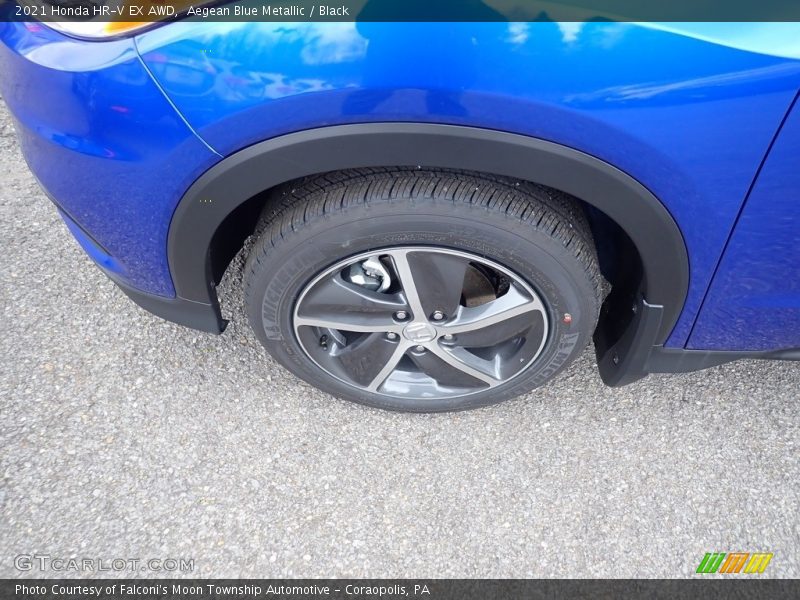 Aegean Blue Metallic / Black 2021 Honda HR-V EX AWD