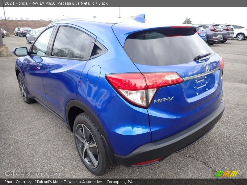 Aegean Blue Metallic / Black 2021 Honda HR-V EX AWD
