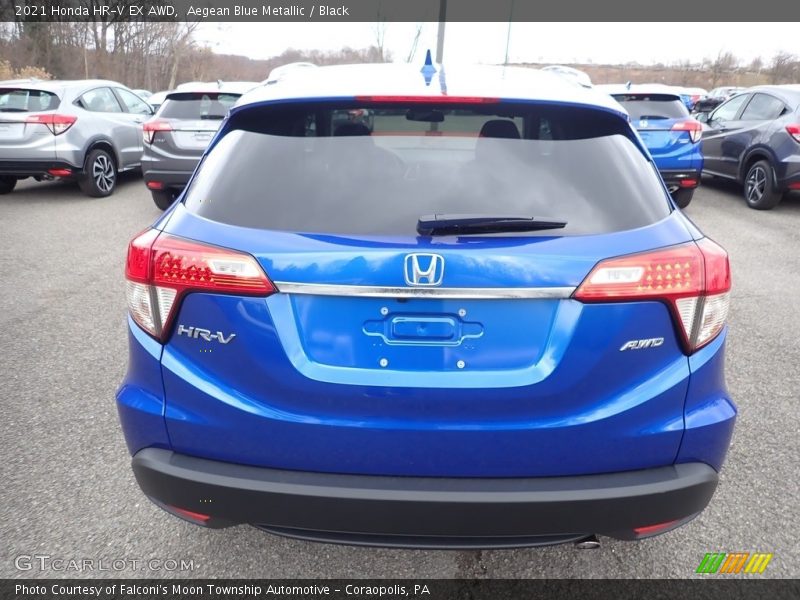 Aegean Blue Metallic / Black 2021 Honda HR-V EX AWD