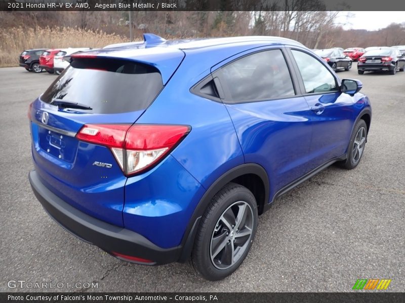 Aegean Blue Metallic / Black 2021 Honda HR-V EX AWD