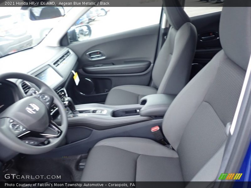 Aegean Blue Metallic / Black 2021 Honda HR-V EX AWD