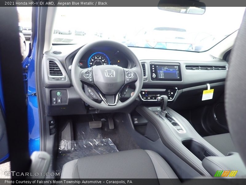 Aegean Blue Metallic / Black 2021 Honda HR-V EX AWD