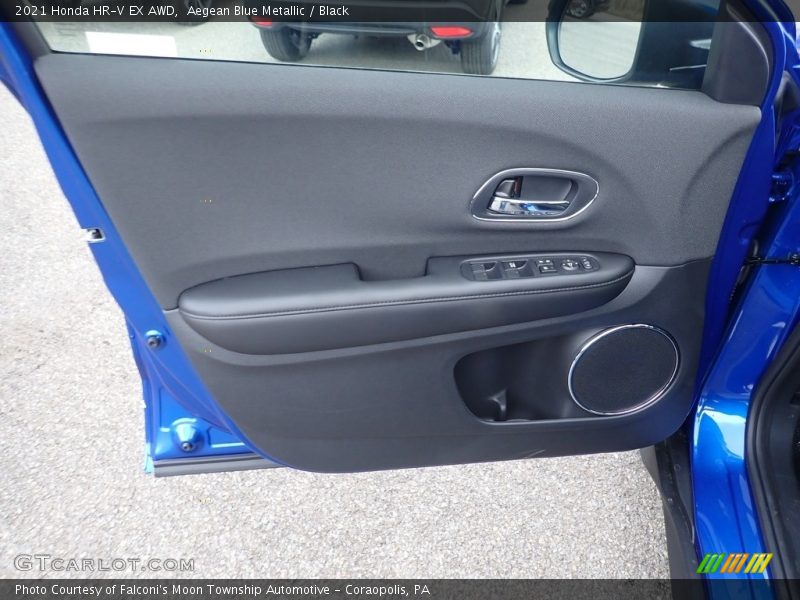 Aegean Blue Metallic / Black 2021 Honda HR-V EX AWD