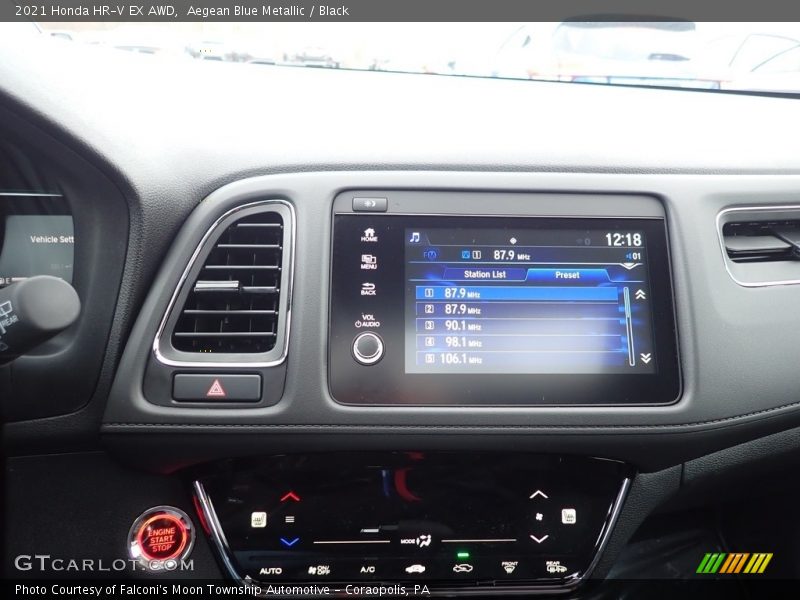 Aegean Blue Metallic / Black 2021 Honda HR-V EX AWD