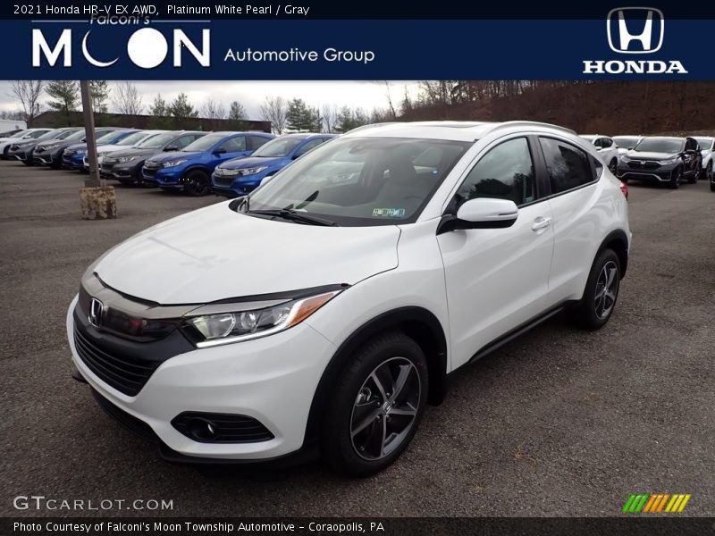 Platinum White Pearl / Gray 2021 Honda HR-V EX AWD