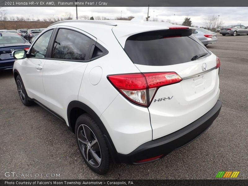 Platinum White Pearl / Gray 2021 Honda HR-V EX AWD