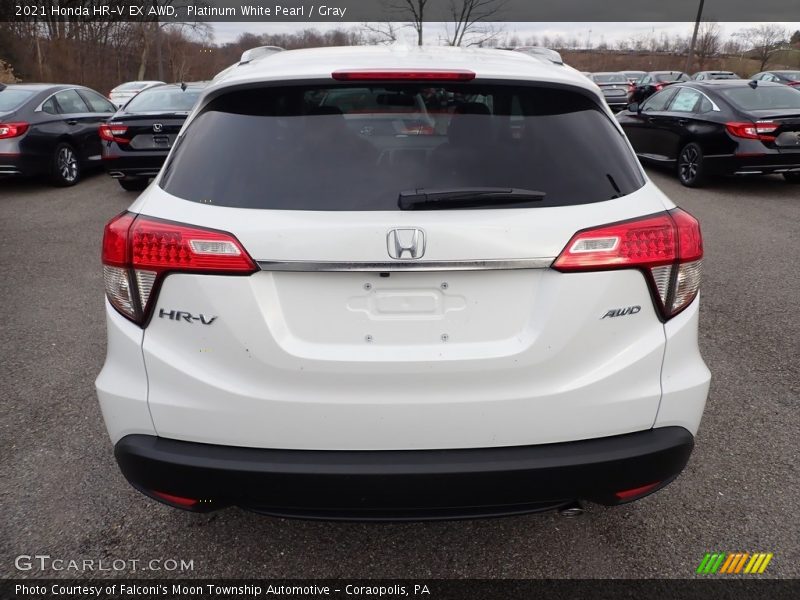 Platinum White Pearl / Gray 2021 Honda HR-V EX AWD