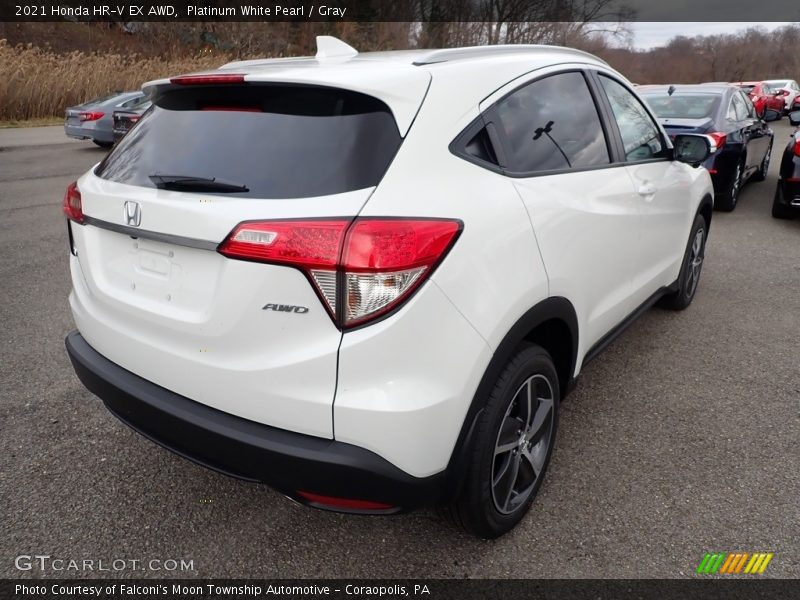 Platinum White Pearl / Gray 2021 Honda HR-V EX AWD