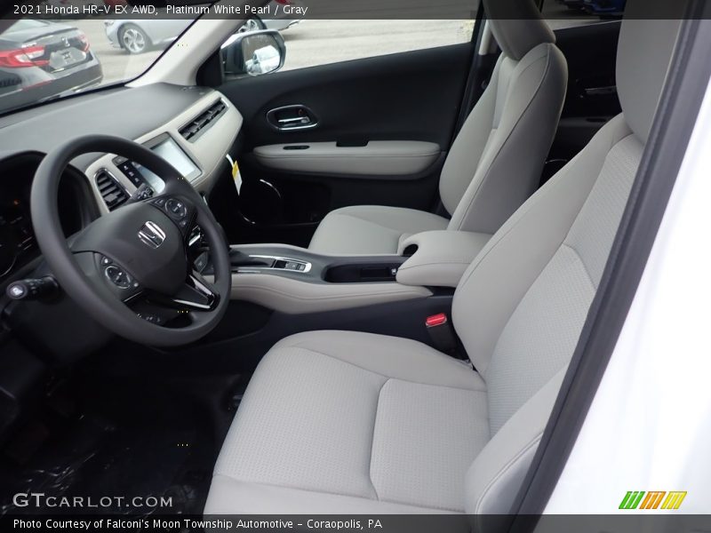 Platinum White Pearl / Gray 2021 Honda HR-V EX AWD
