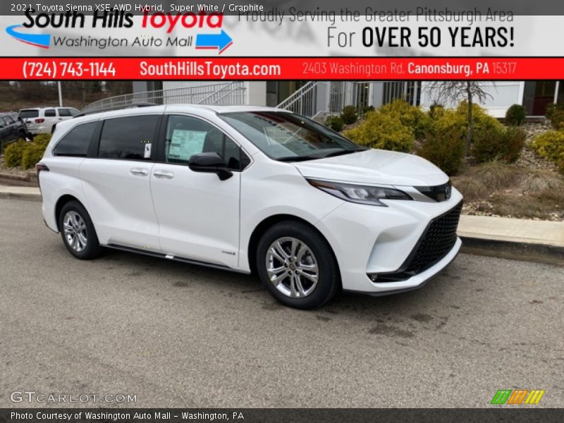 Super White / Graphite 2021 Toyota Sienna XSE AWD Hybrid