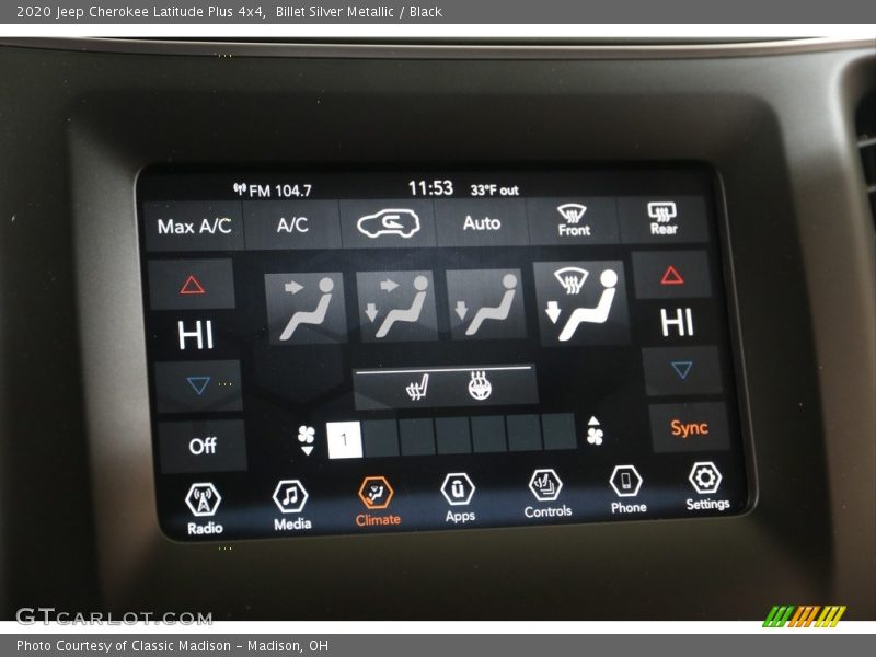 Controls of 2020 Cherokee Latitude Plus 4x4