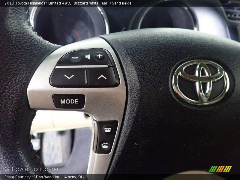 Blizzard White Pearl / Sand Beige 2013 Toyota Highlander Limited 4WD