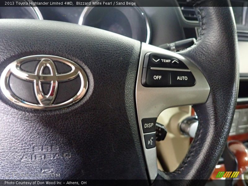 Blizzard White Pearl / Sand Beige 2013 Toyota Highlander Limited 4WD