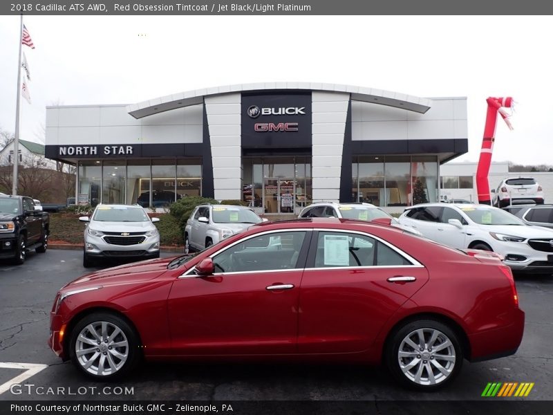 Red Obsession Tintcoat / Jet Black/Light Platinum 2018 Cadillac ATS AWD