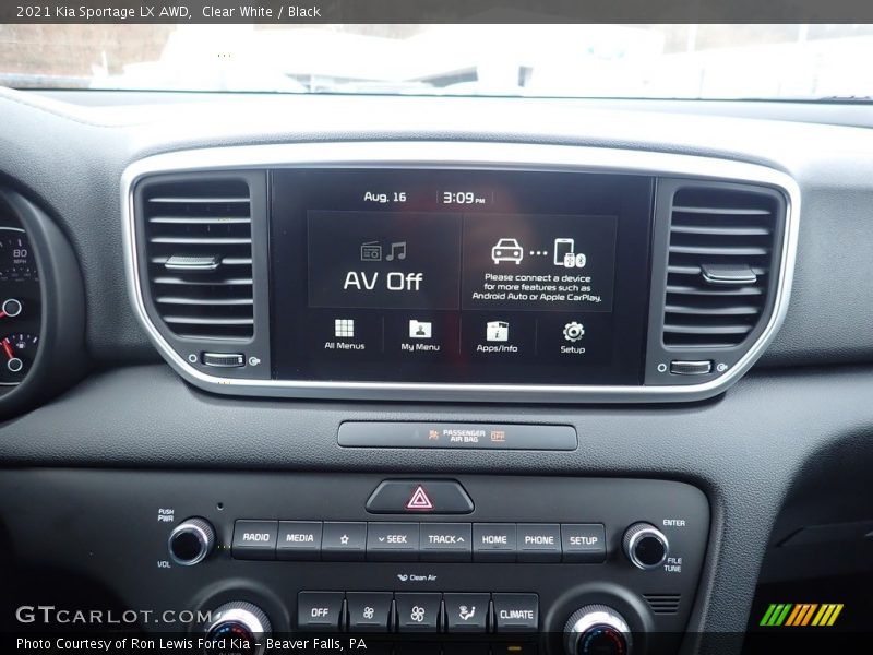 Clear White / Black 2021 Kia Sportage LX AWD