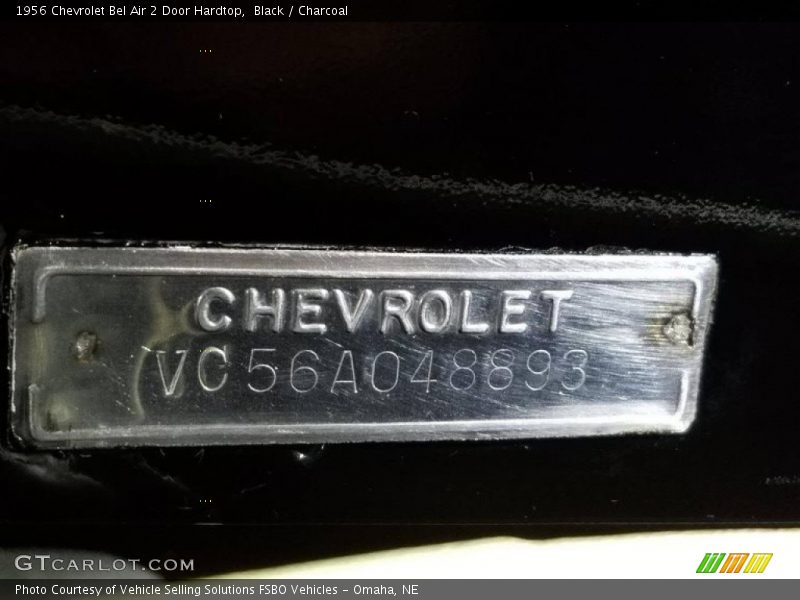 Black / Charcoal 1956 Chevrolet Bel Air 2 Door Hardtop
