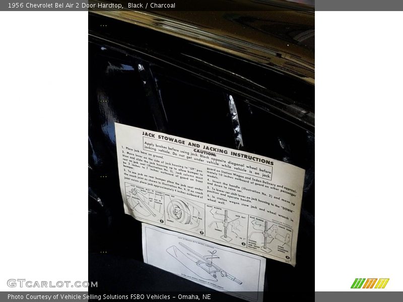 Info Tag of 1956 Bel Air 2 Door Hardtop