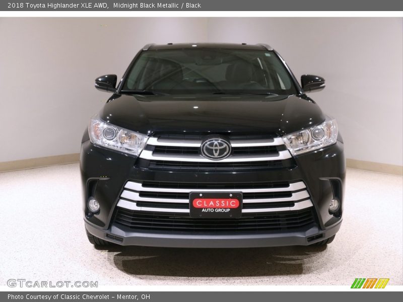 Midnight Black Metallic / Black 2018 Toyota Highlander XLE AWD