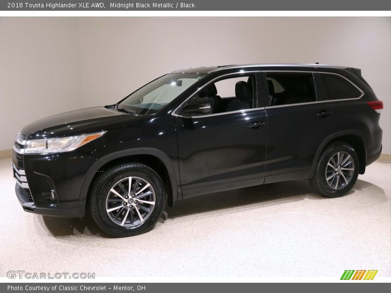 Midnight Black Metallic / Black 2018 Toyota Highlander XLE AWD