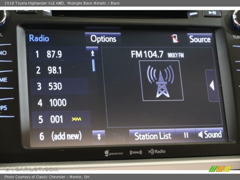 Midnight Black Metallic / Black 2018 Toyota Highlander XLE AWD