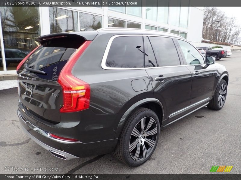 Pine Grey Metallic / Blonde/Charcoal 2021 Volvo XC90 T6 AWD Inscription