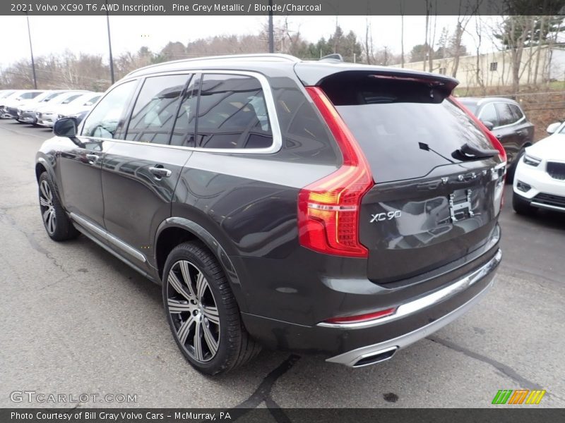 Pine Grey Metallic / Blonde/Charcoal 2021 Volvo XC90 T6 AWD Inscription