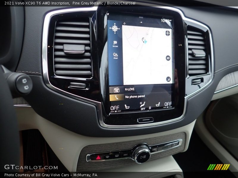 Pine Grey Metallic / Blonde/Charcoal 2021 Volvo XC90 T6 AWD Inscription