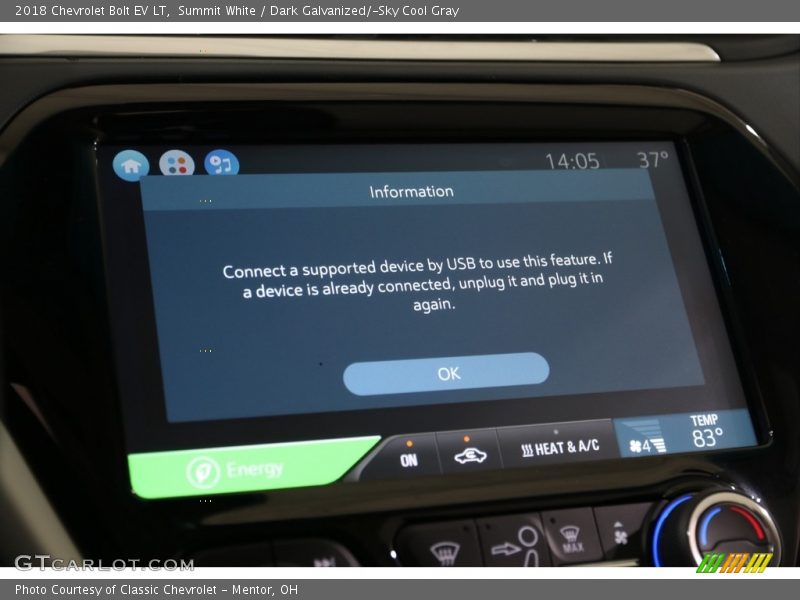 Summit White / Dark Galvanized/­Sky Cool Gray 2018 Chevrolet Bolt EV LT