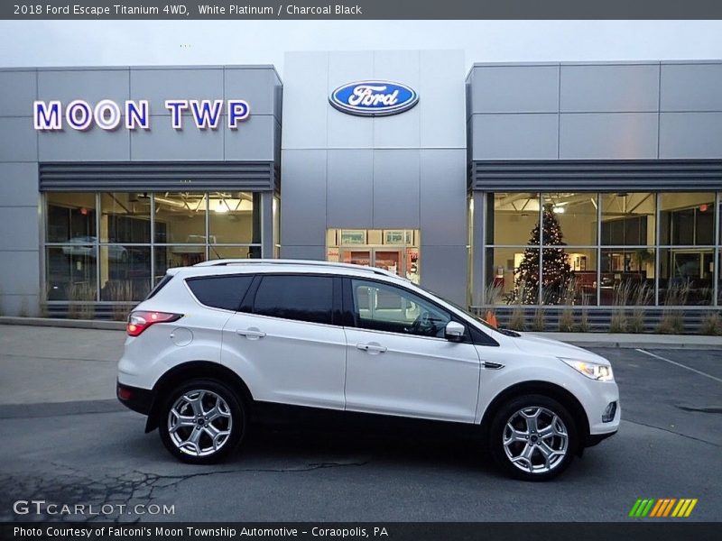 White Platinum / Charcoal Black 2018 Ford Escape Titanium 4WD