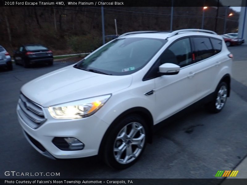 White Platinum / Charcoal Black 2018 Ford Escape Titanium 4WD