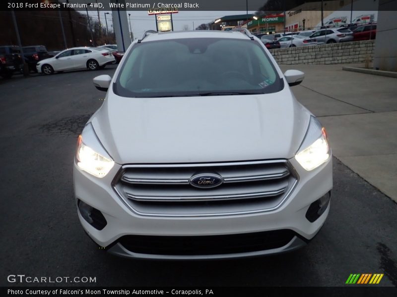 White Platinum / Charcoal Black 2018 Ford Escape Titanium 4WD