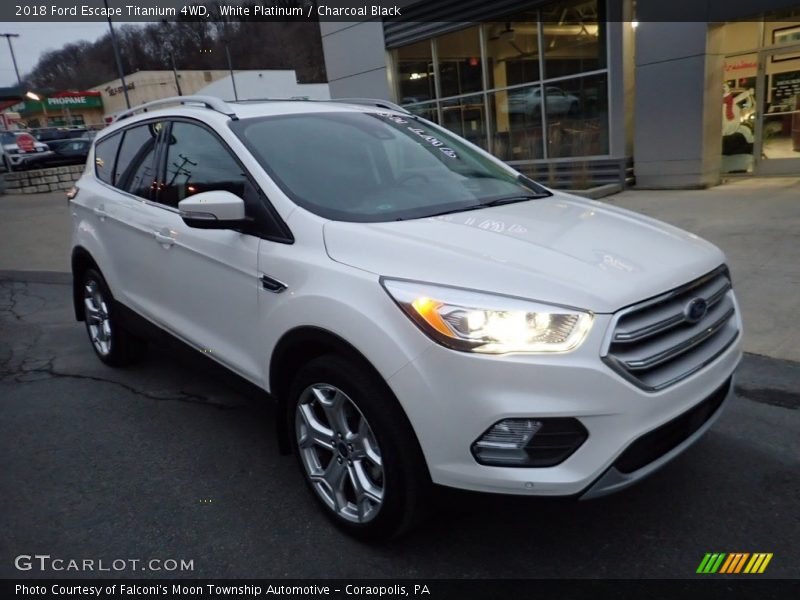 White Platinum / Charcoal Black 2018 Ford Escape Titanium 4WD