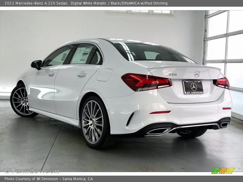 Digital White Metallic / Black/DINAMICA w/Red Stitching 2021 Mercedes-Benz A 220 Sedan