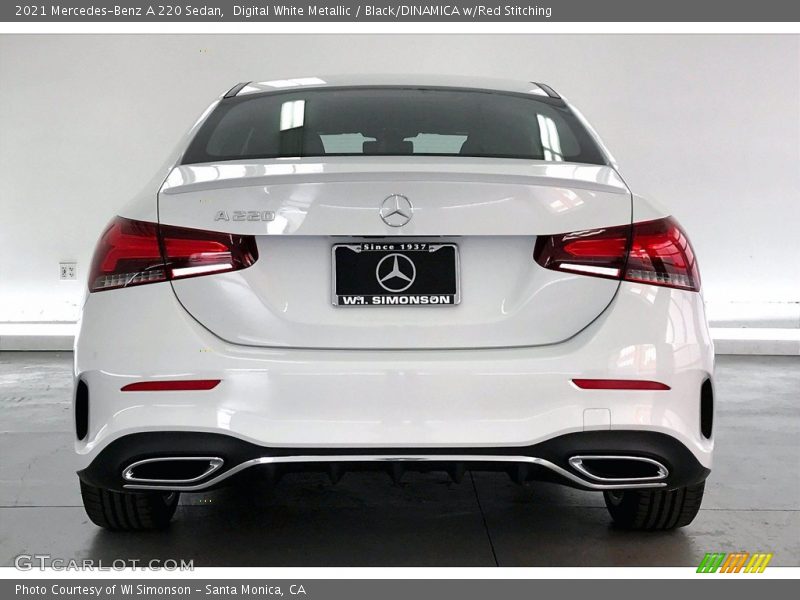 Digital White Metallic / Black/DINAMICA w/Red Stitching 2021 Mercedes-Benz A 220 Sedan