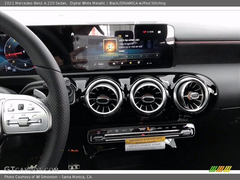 Digital White Metallic / Black/DINAMICA w/Red Stitching 2021 Mercedes-Benz A 220 Sedan