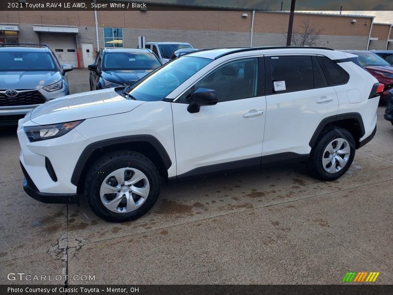 Super White / Black 2021 Toyota RAV4 LE AWD